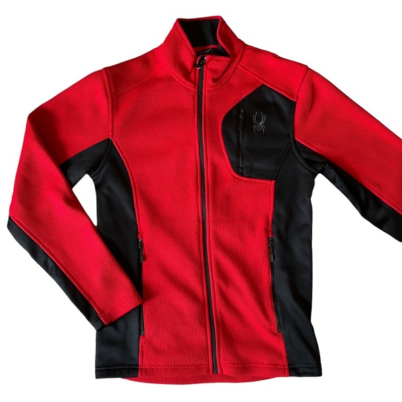 Spyder Bandit Full-zip Stryke Mens Jacket 71h64008-63 Racing Red Size Small - Picture 1 of 11